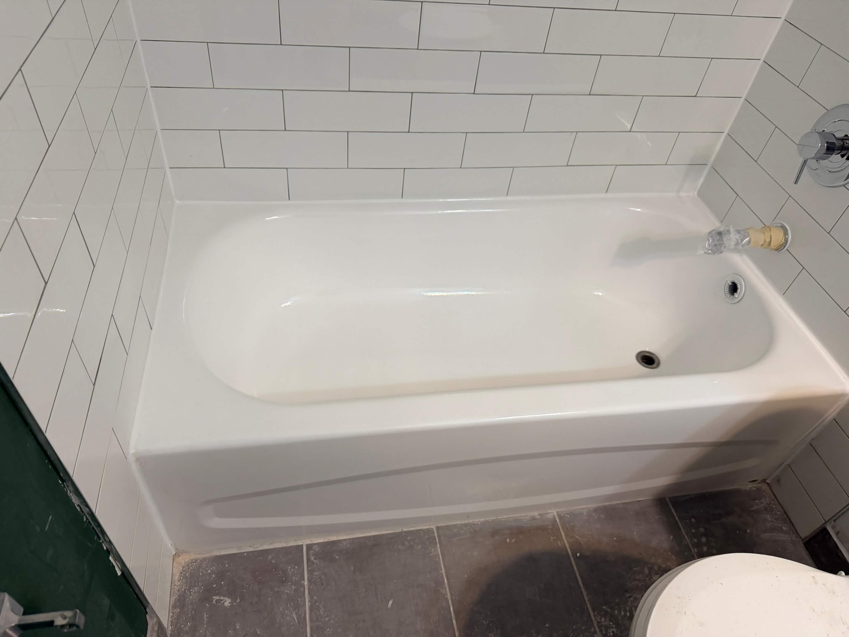 Bathtub after reglazing and refinishing in Toronto