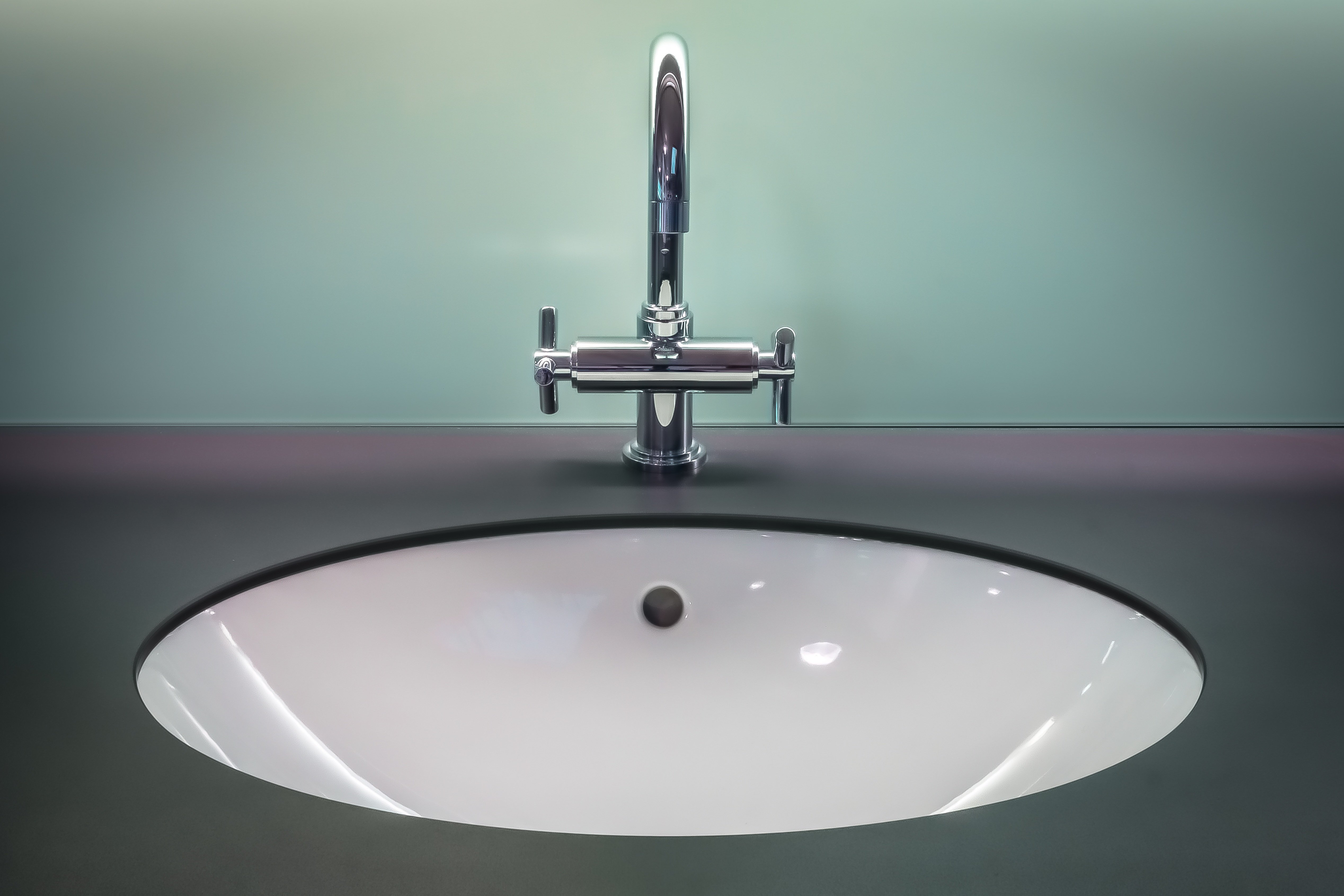 Bathroom sink after reglazing in Toronto